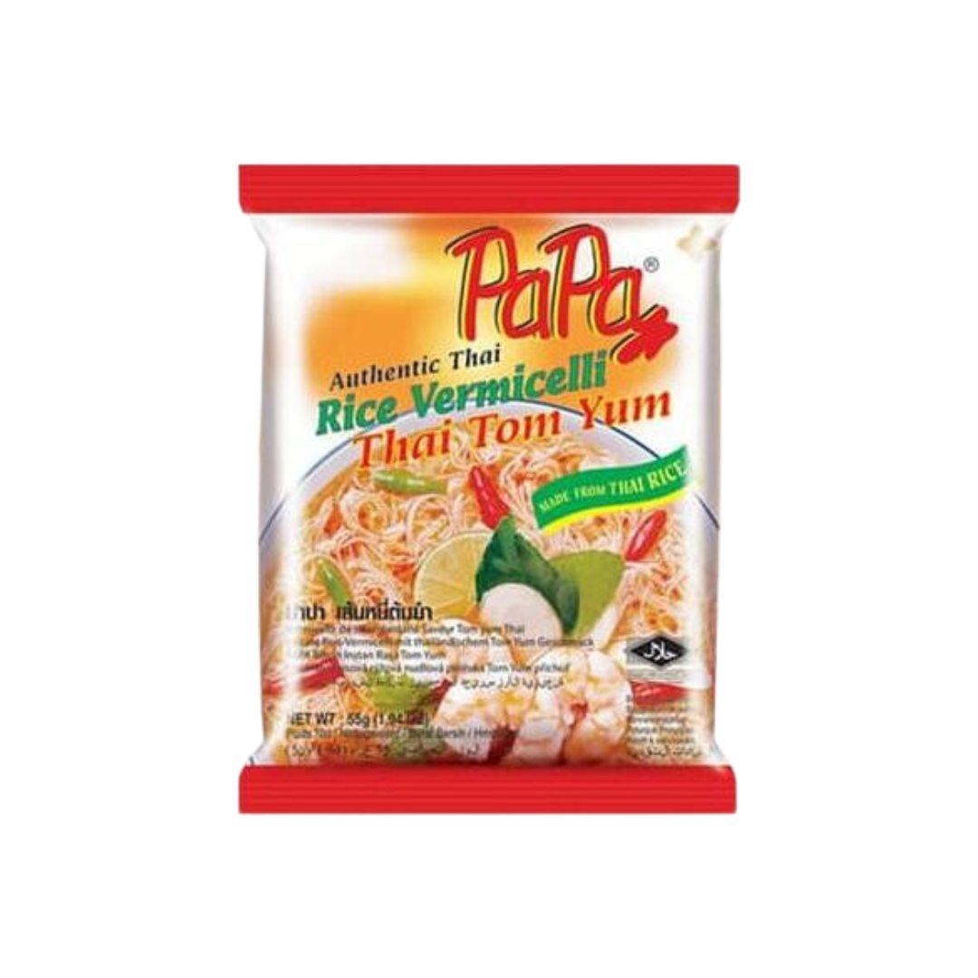 Papa - Rice Vermicelli Thai Tom Yum 55Gr (30/Box) – Tasty Snack Indonesia