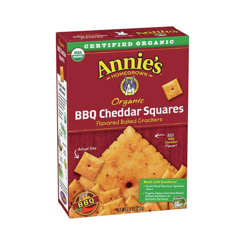 Annie'S Organic Bbq Cheddar Squares (Bbq) 212 Gr (12/Ctn)