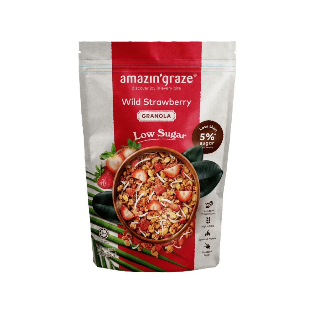 Amazin' Graze - Low Sugar Wild Strawberry Granola 250Gr (15/Carton)