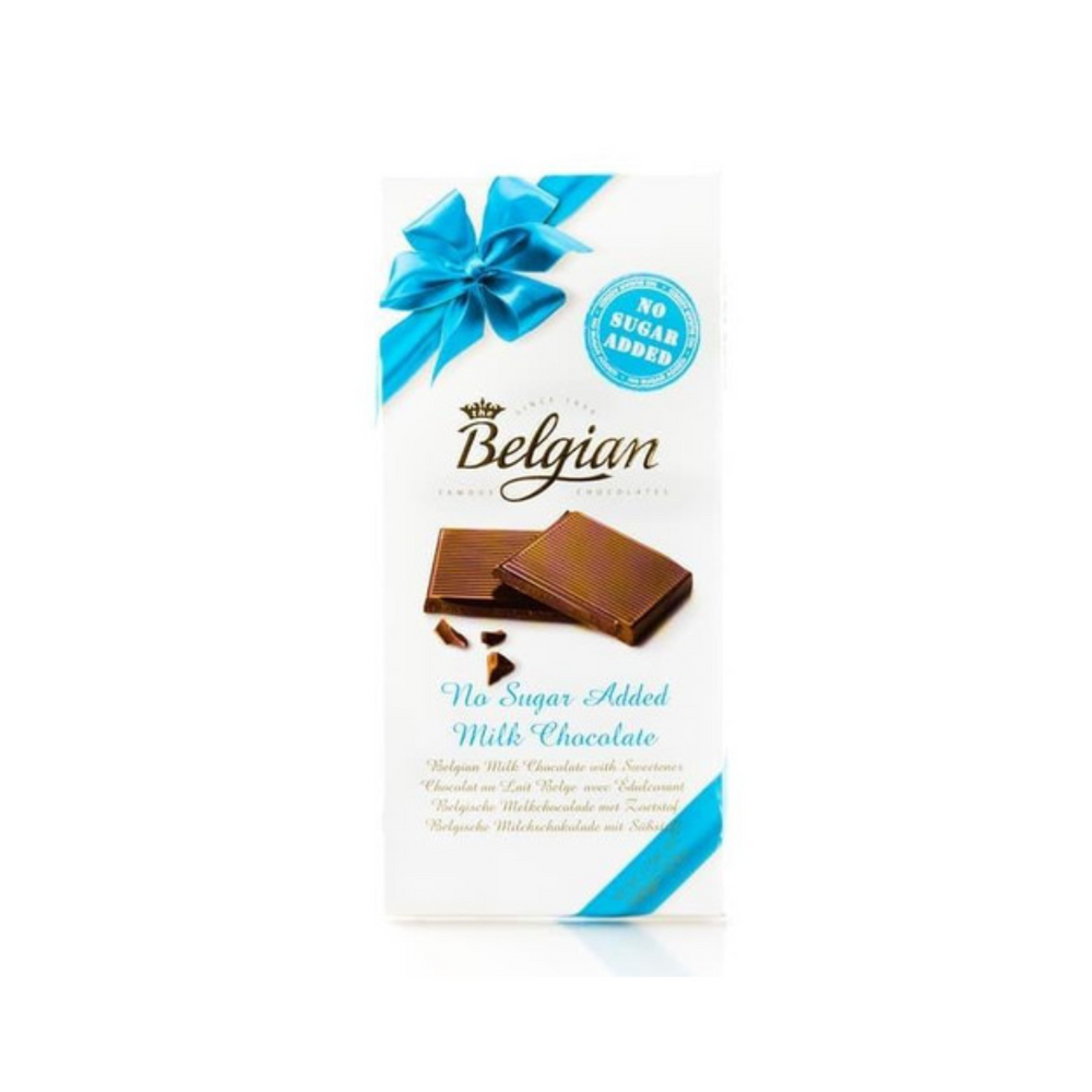 The Belgian - No Sugar Added Milk Chocolate 100Gr (20/Carton)