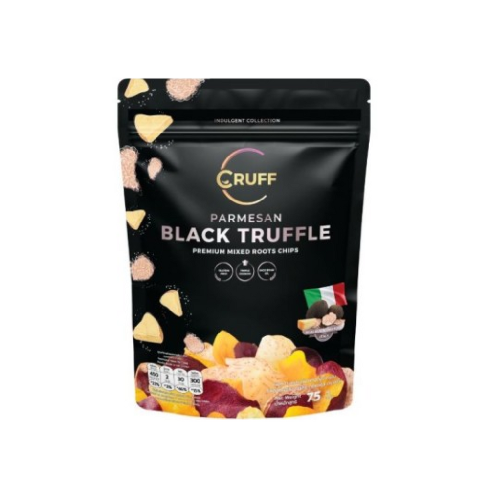 Cruff - Parmesan Black Truffle Mixed Roots Chips 75Gr (24/Carton)