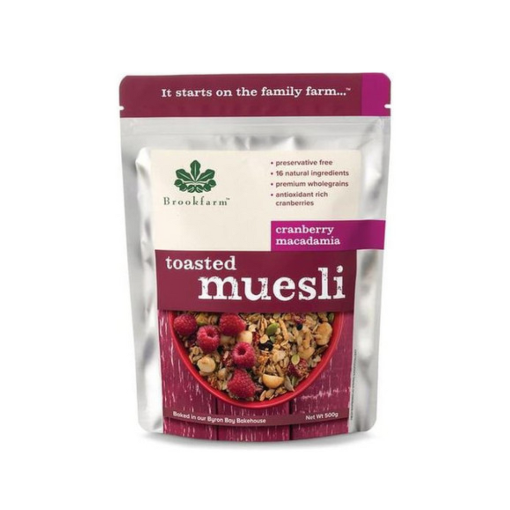 Brookfarm - Toasted Macadamia Muesli Cranberry 350Gr (6/Carton)