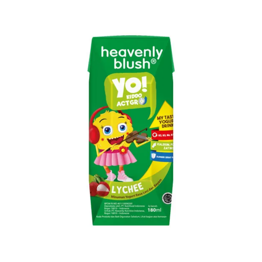 Heavenly Blush - Yo Kiddo ActiGro Lychee Spinach 180Ml (24/Carton)