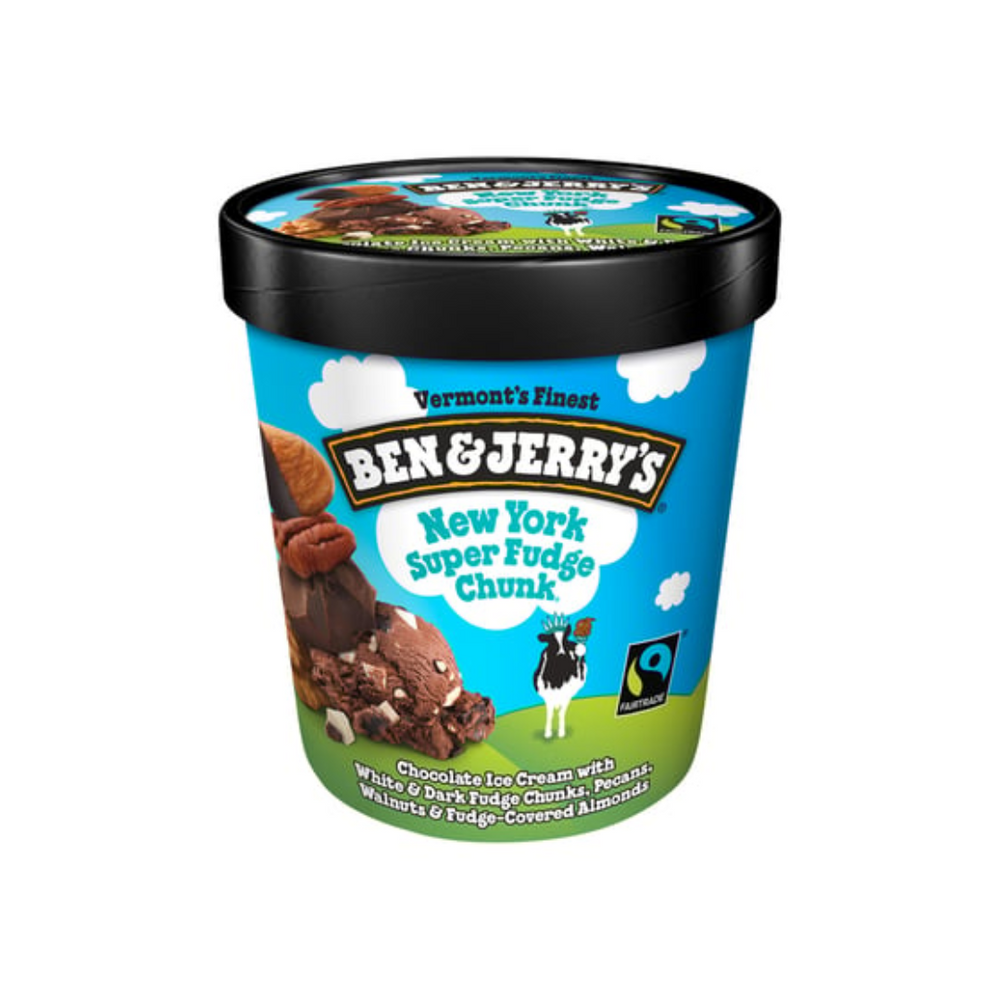 Ben & Jerry - New York Super Fudge Chunk 1 Pint / 473Ml (8/Carton)