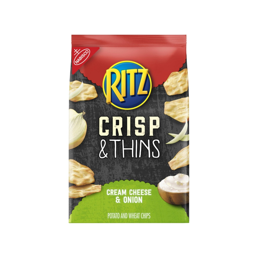 Ritz - Crisp & Thins 50% Less Fat Cream Cheese & Onion 7Oz (6/Carton ...