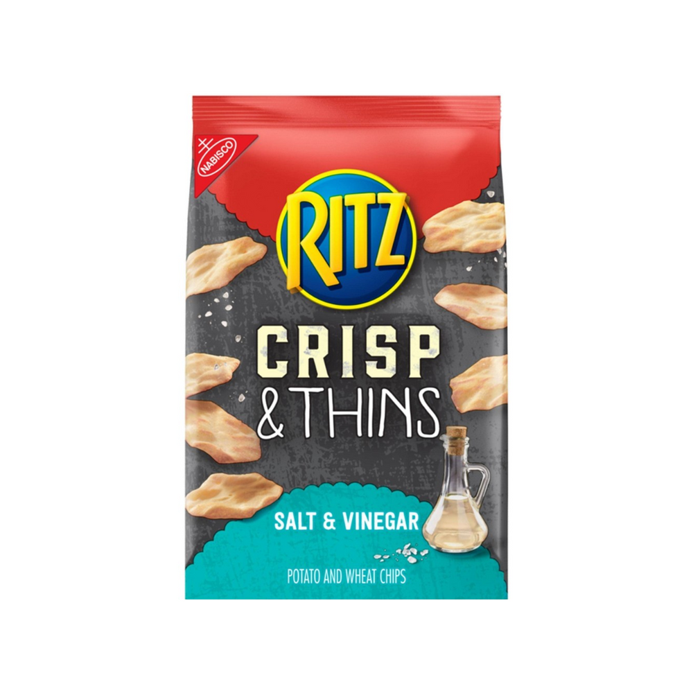 Extra Salt Ritz Ritz - Crisp & Thins 50% Less Fat Salt & Vinegar 7Oz (6/Carton) – Tasty ...