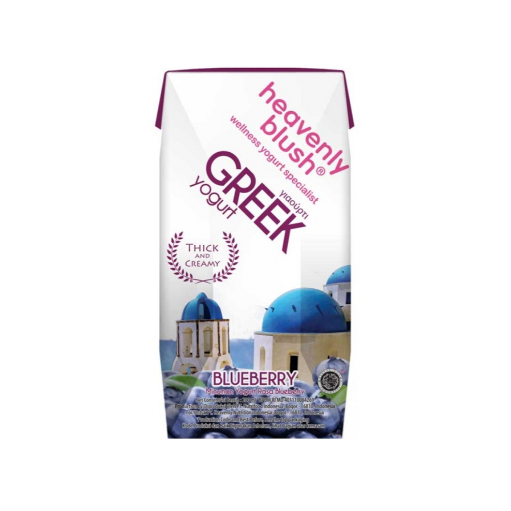 Heavenly Blush - Greek And Thick Drink Blueberry 200Ml (24/Carton)