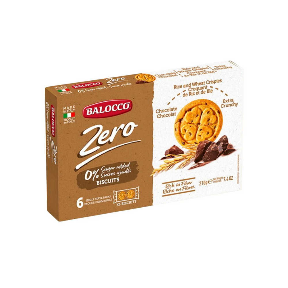 Balocco - Zero Chocolate Rice & Wheat Crispies Biscuits 210Gr (12/Carton)