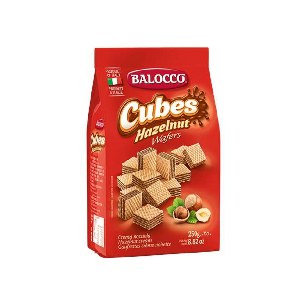 Balocco - Hazelnut Cubes Wafers 250Gr (12/Carton)