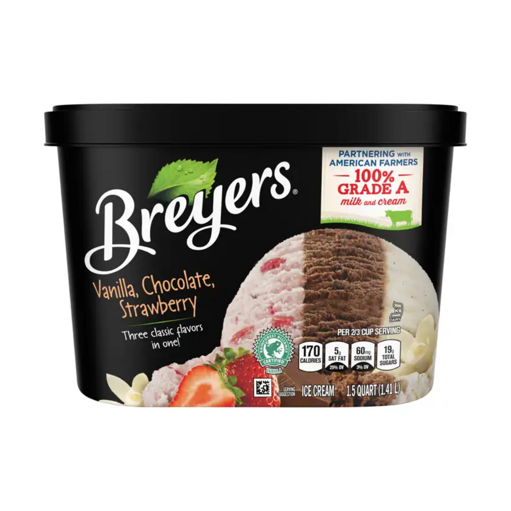 Breyers - Vanilla Chocolate Strawberry 1.5 Quart / 1.41L (6/Carton)