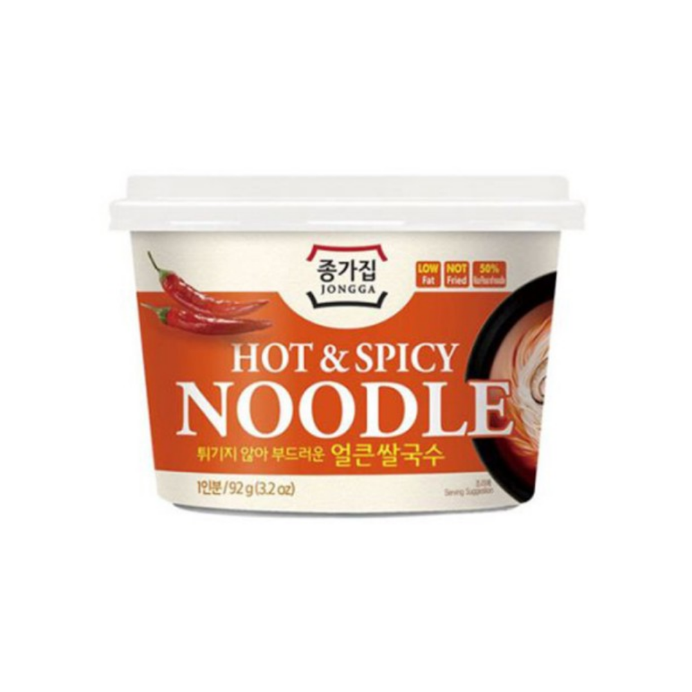 Jongga - Rice Noodle With Hot & Spicy Flavored Soup 92Gr (12/Carton)