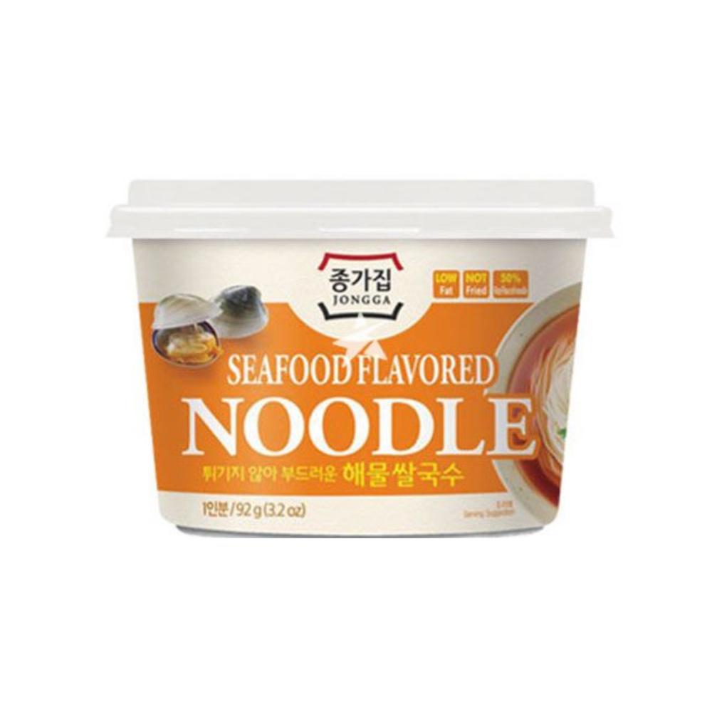 Jongga - Rice Noodle With Non-Spicy Seafood Flavored Soup 92Gr (12/Carton)