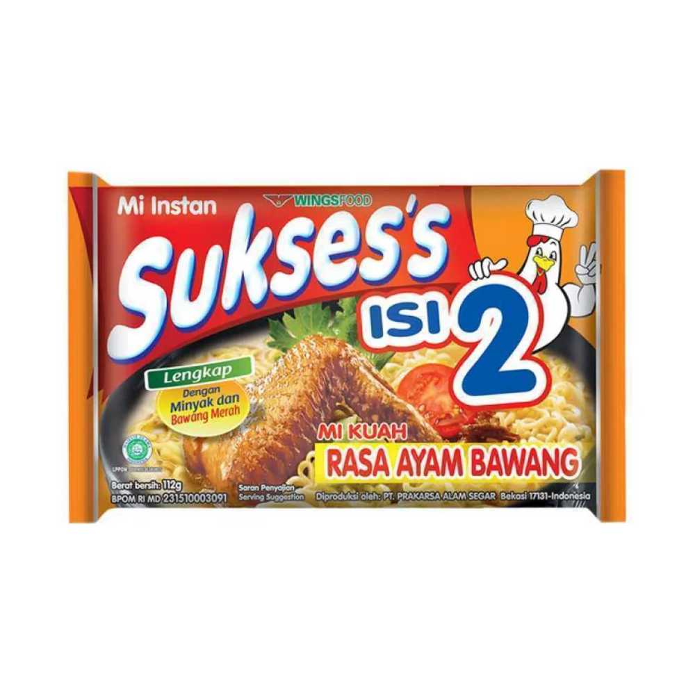 Sukses's - Mie Instant Isi 2 Ayam Bawang 112Gr (24/Carton)