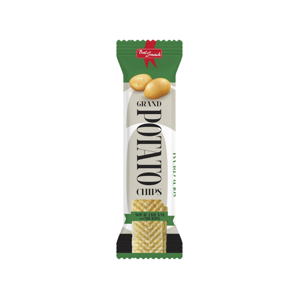 Grand Potato - Chips Sour Cream And Herbs 60Gr (22/carton)