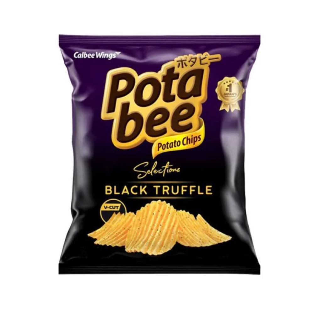 Potabee - Snack Potato Chips Black Truffle 65Gr (30/Carton)