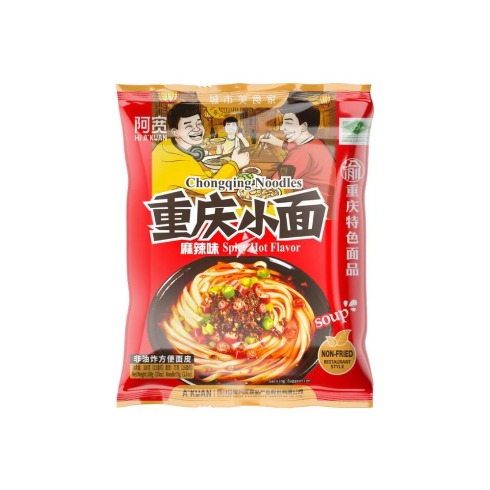 A'kuan - Mie Instan Rasa Pedas Bags 100Gr (20/Carton)