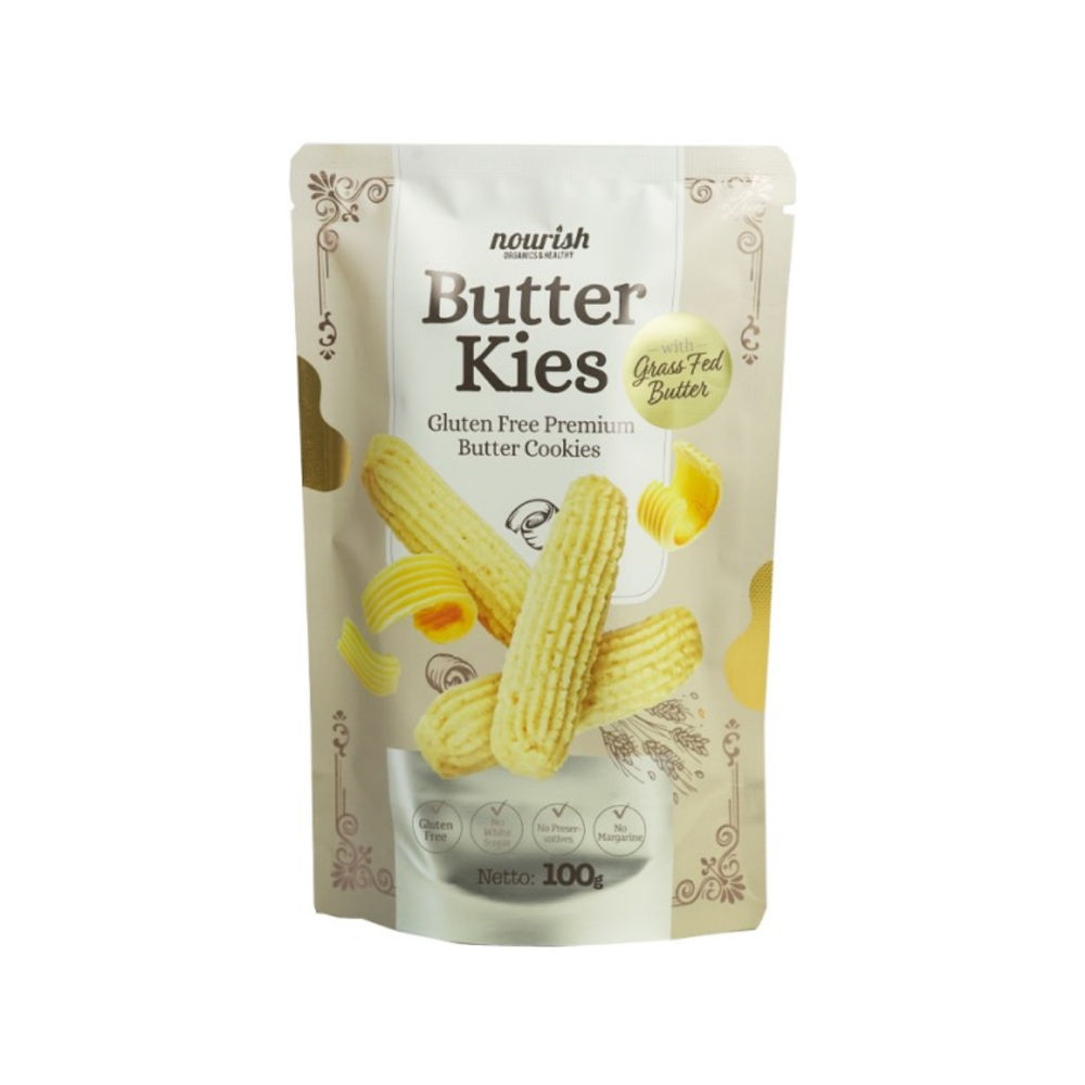Nourish - Butter Kies Premium Grass Fed Butter Cookies 100Gr (24/Carton)