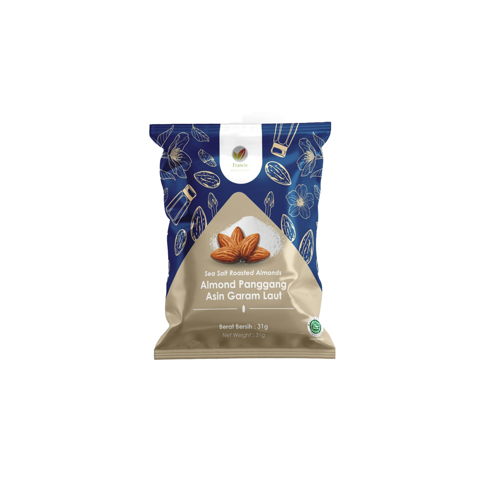 Francis Organic - Almond Panggang Asin Garam Laut 31Gr (32/Carton)