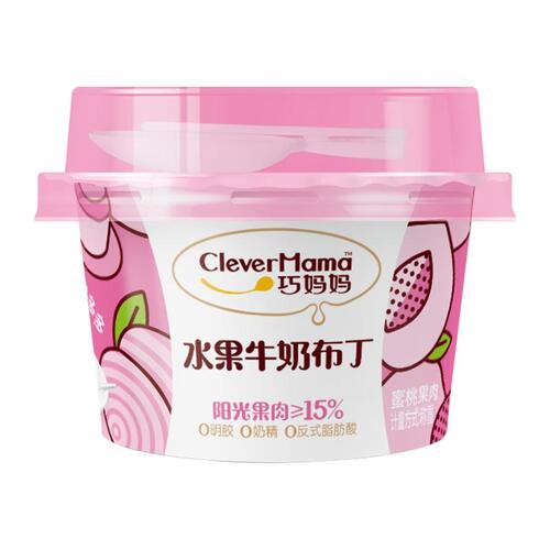 Clever Mama - Peach Pulp Milk Pudding 85Gr (96/Carton)