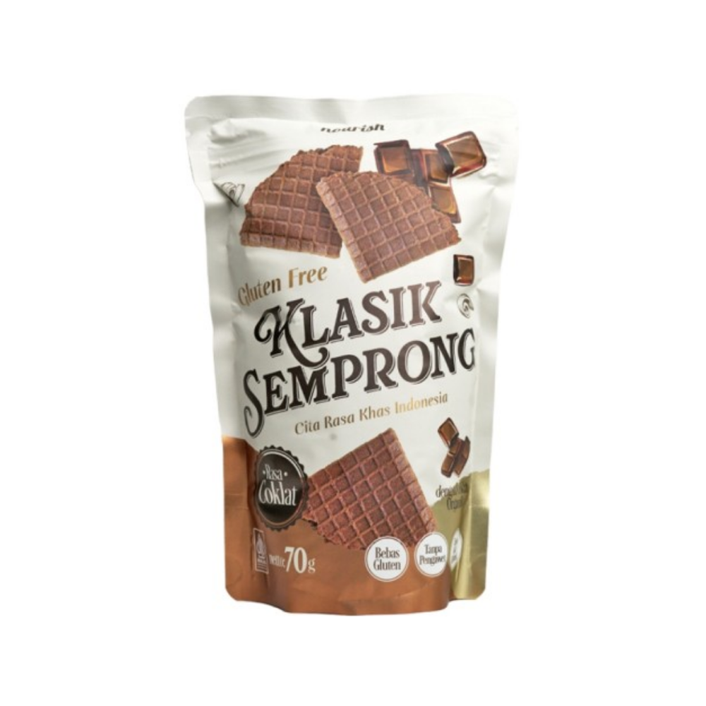 Nourish - Klasik Semprong Coklat Tanpa Gula Rafinasi 70Gr (24/Carton)