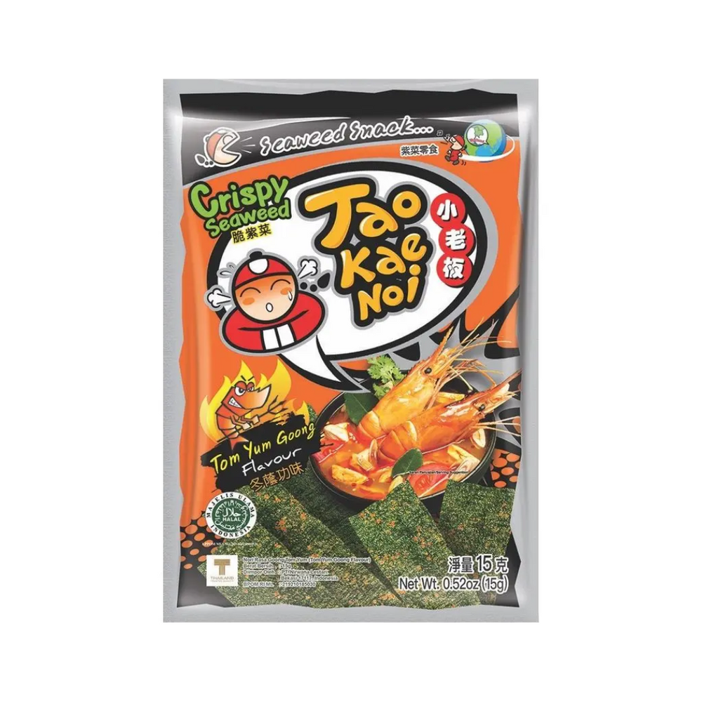 Tao Kae Noi - Crispy Seaweed Tom Yum Goong Flavour 6x32Gr (8/Carton)