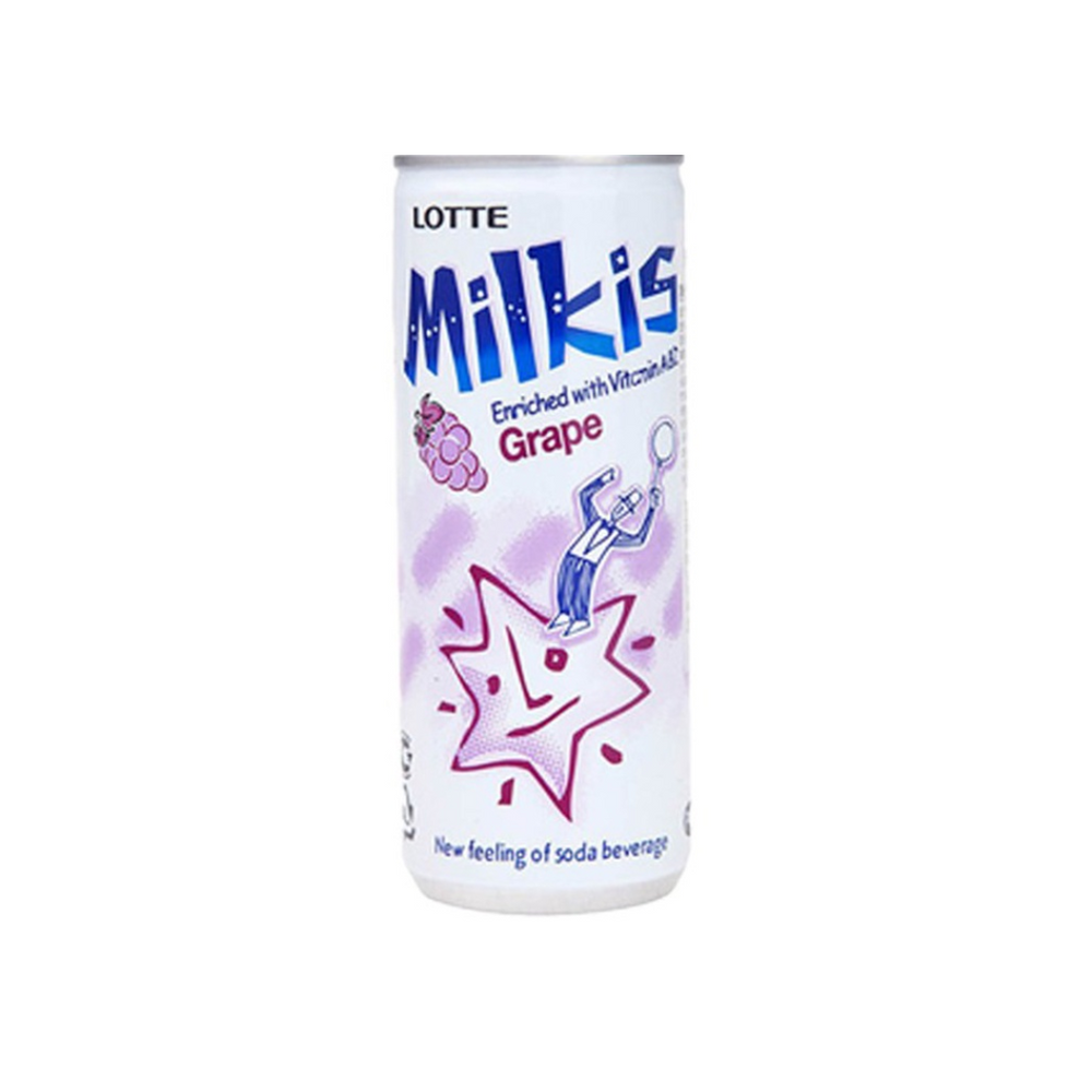 Lotte - Milkis Grape Can 250Ml (30/Carton)