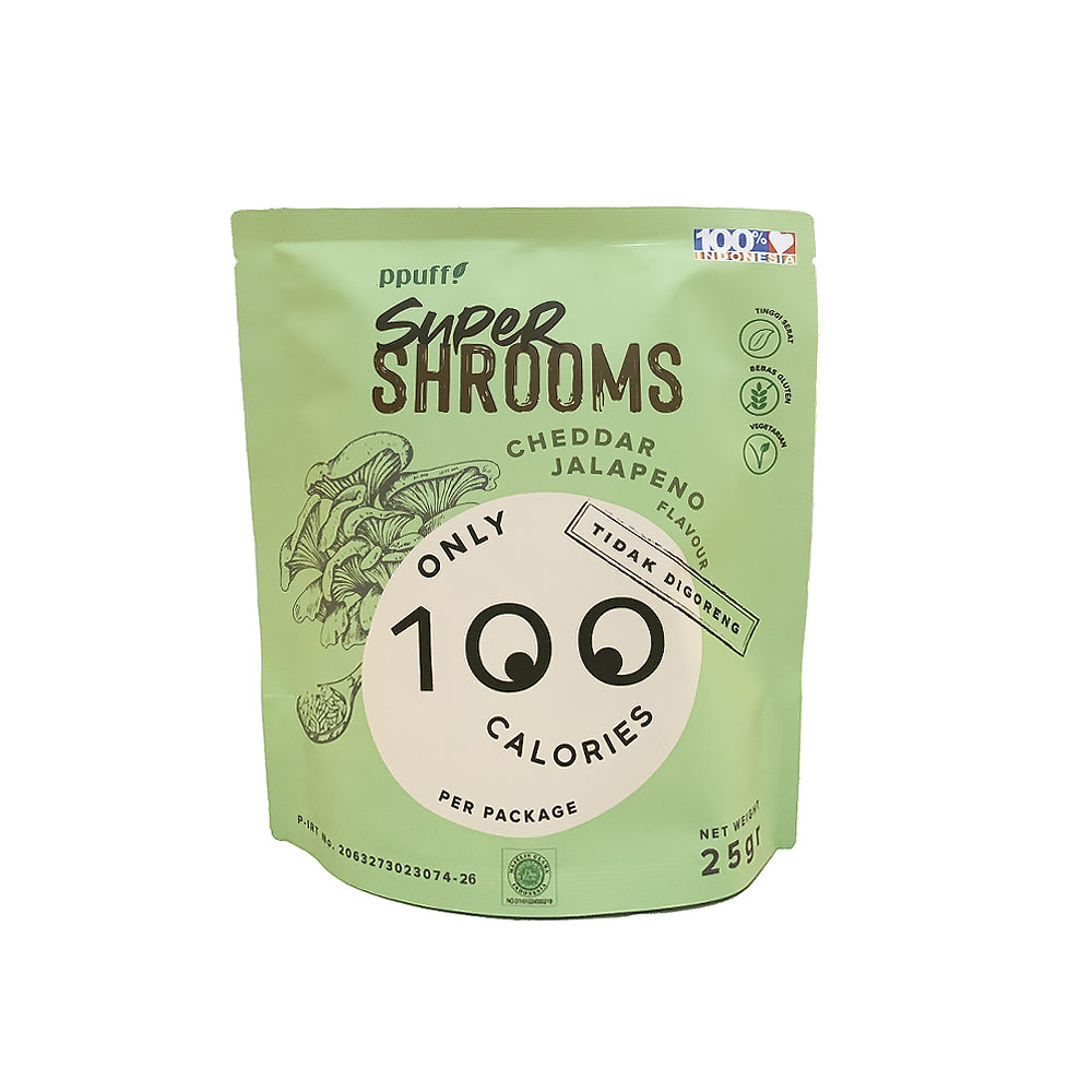 Ppuff! - Mini Super Shrooms Cheddar Jalapeno 25Gr (24/Carton)