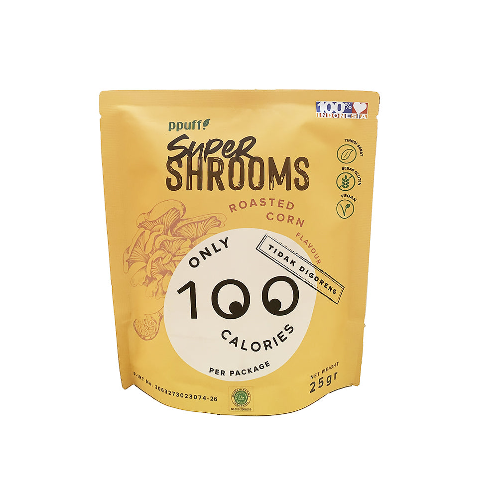 Ppuff! - Mini Super Shrooms Roasted Corn 25Gr (24/Carton)