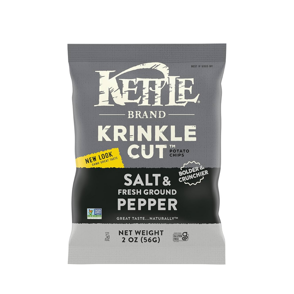 Kettle Chips - Krinkle Cut Salt & Pepper 56Gr (24/Carton)