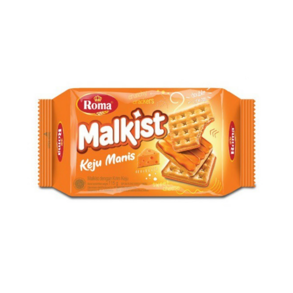 Roma Crackers Malkist Keju Manis 90Gr (30/Carton)