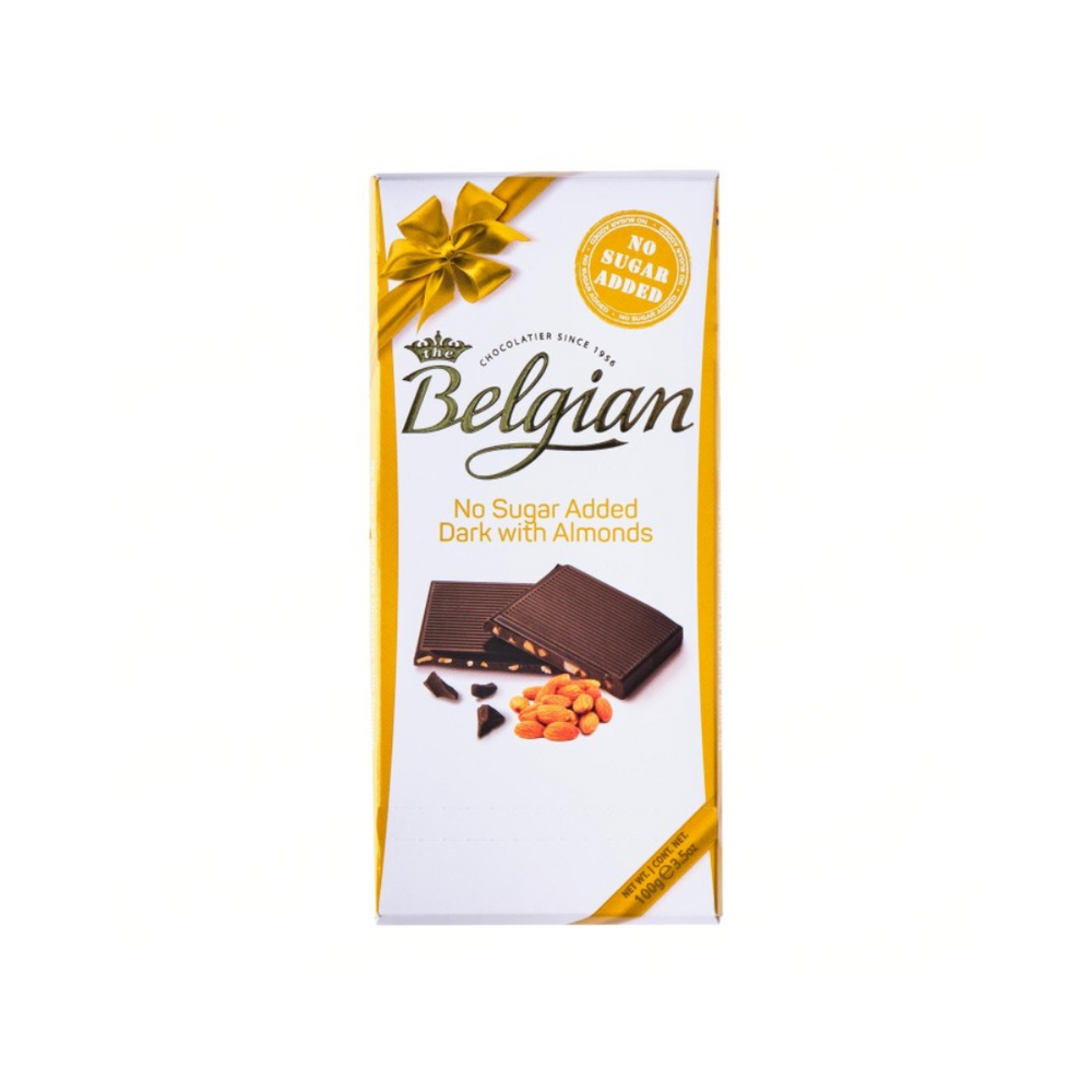 The Belgian - No Sugar Added Chocolate with Almond 100Gr (20/Carton)