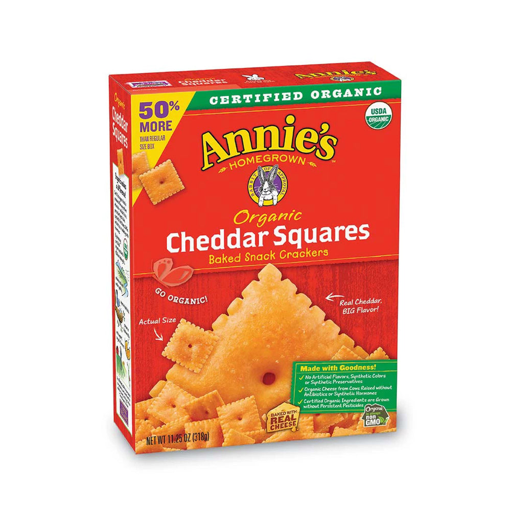 Annie'S Organic Cheddar Squares Baked Snack Crackers 213 Gr (12/Ctn)