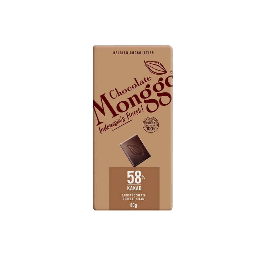 Chocolate Monggo - Chocolate Tablet Dark 58% of Cocoa 80Gr (24/Carton)