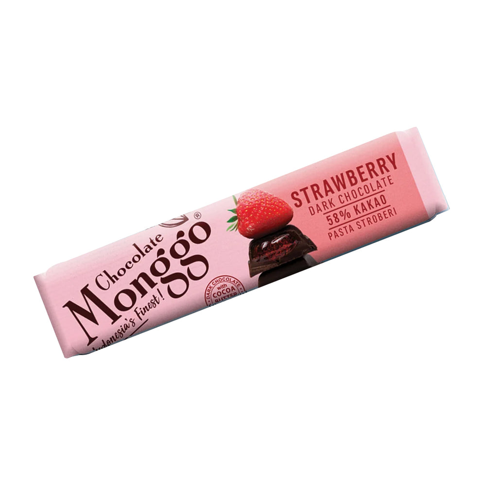 Chocolate Monggo - Chocolate Bar With Strawberry 40Gr (24/Carton)