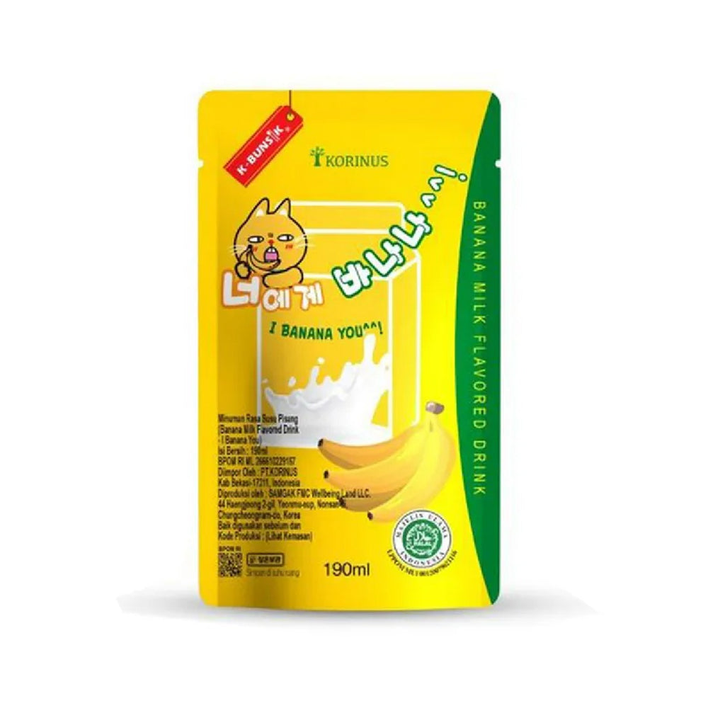 K-Bunsik - Banana Milk Flavored Drink 190Ml (50/Carton)