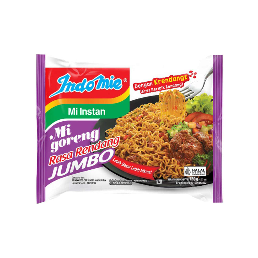 Indomie - Mie Goreng Jumbo Rendang Pck 120Gr (24/Carton) – Tasty Snack ...