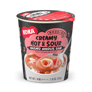 Koka Creamy Crushed Noodles Soup Cup Hot & Sour 50gr (12/carton)