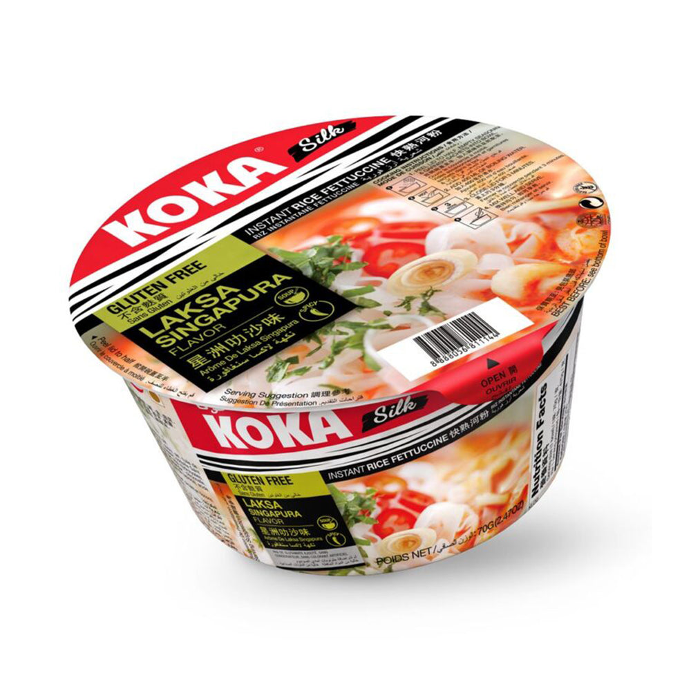Koka Silk Bowl Rice Noodles Laksa Singapura  70Gr (12/Carton)