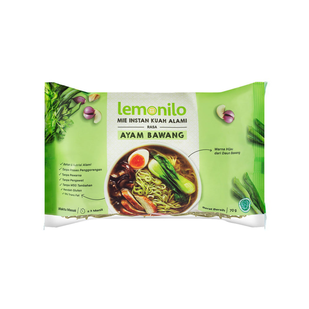 Lemonilo - Mie Instant Kuah Alami Ayam Bawang Pck 60Gr (20/Carton)