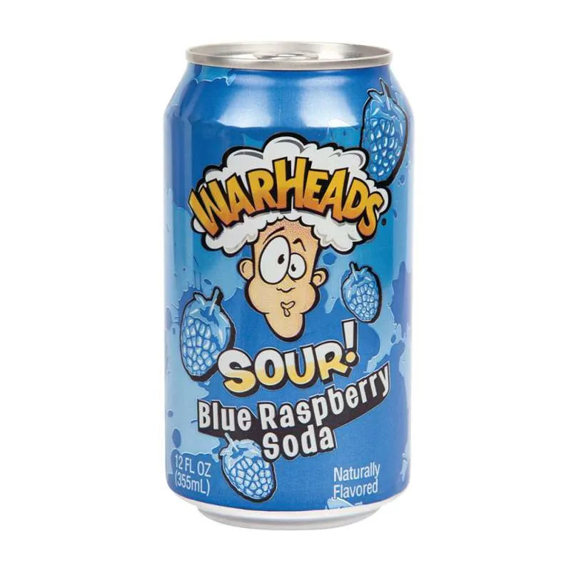 Warheads Sour Blue Raspberry Soda 12 Oz (12/Carton)