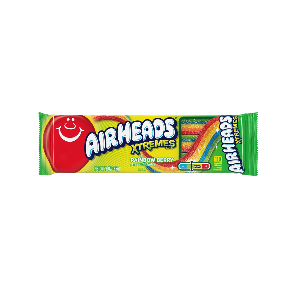 Airheads Xtremes Sweetly Sour Candy Rainbow Berry 2-Oz (36/Carton)