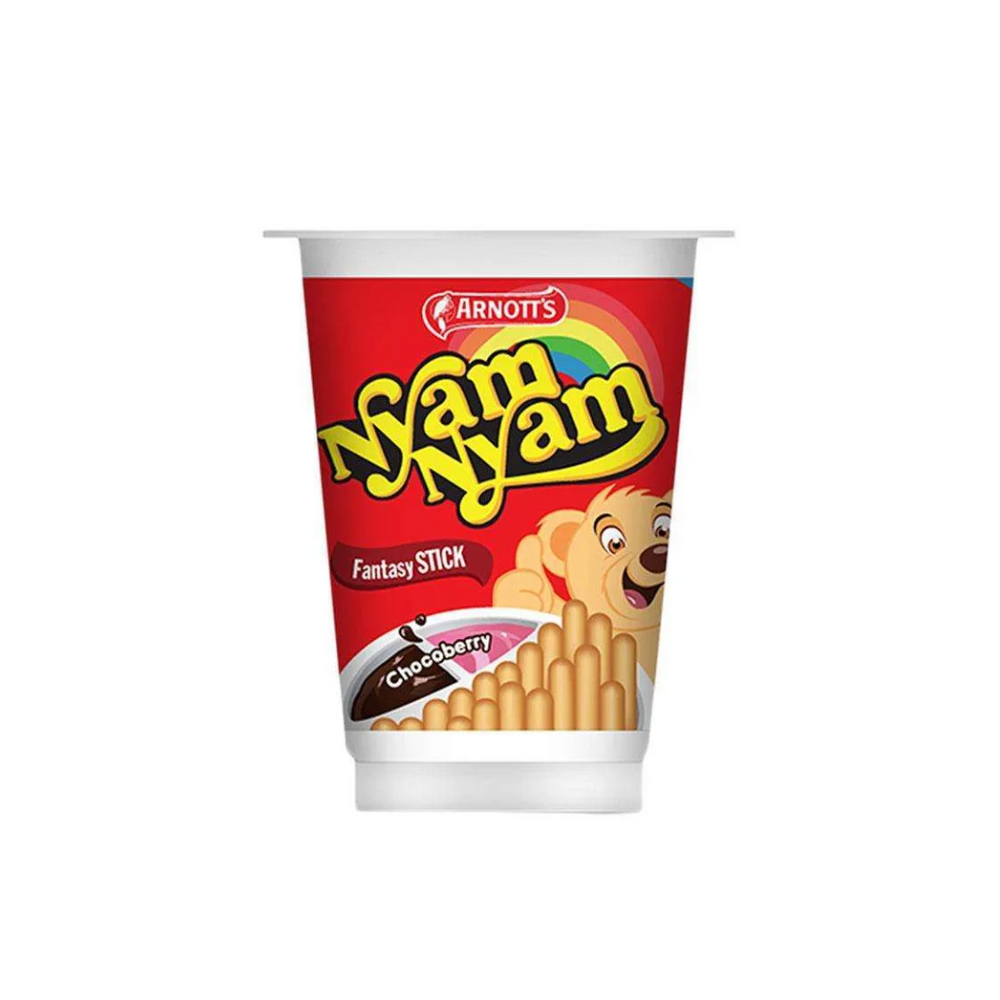 Arnott's - Biscuit Nyam Nyam Fantasy Stick Choco Berry Cup 25Gr (12/Box)