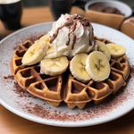 BELGIAN WAFFLE WITH ICE CREAM