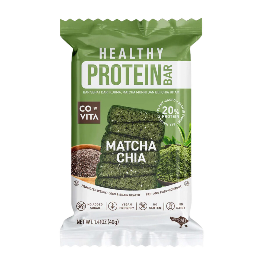 
            
                Load image into Gallery viewer, Covita Healthy Protein Bar Matcha Chia 40 Gr (10/Carton)
            
        