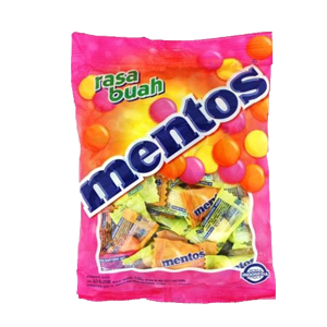 Mentos - Candy Chewy Dragees Buah Pck 121.5Gr (40/Carton)