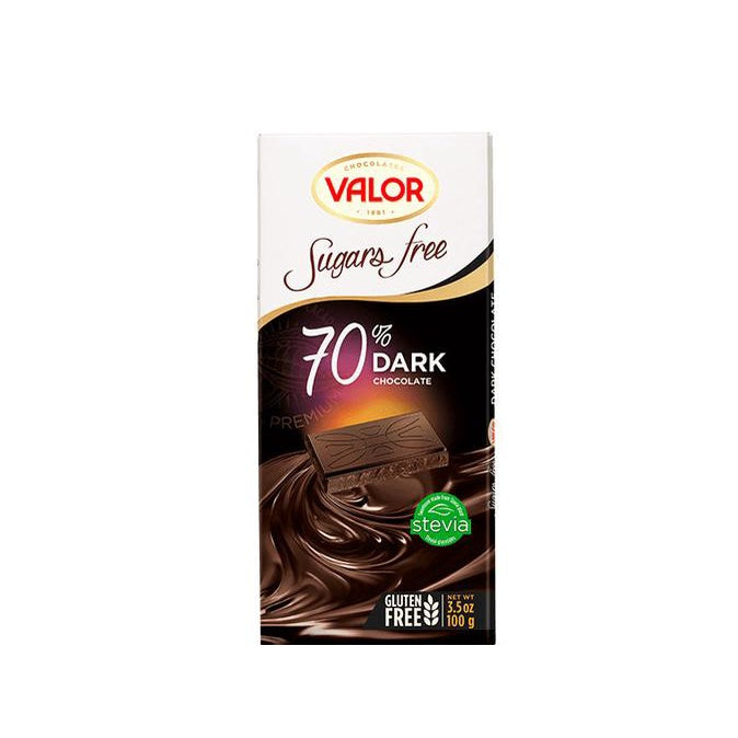 Valor 70% Dark Chocolate Sugar Free 100Gr (17/Box)
