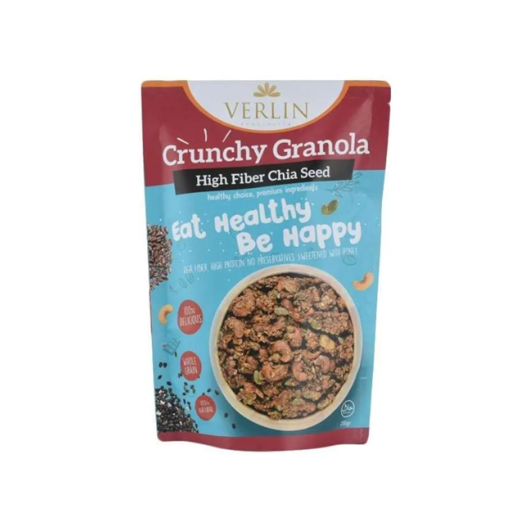 Verlin - Crunchy Granola High Fiber Chia Seed 200Gr (12/Carton) – Tasty ...
