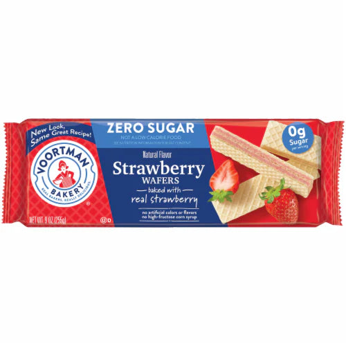 Voortman Bakery - Sugar Free Strawberry Wafer 255Gr (12/Carton)