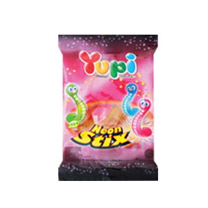 Yupi - Candy Gummy Neon Stick Pck 45Gr (72/Carton)